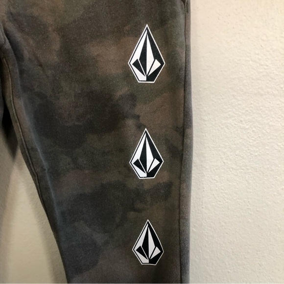Volcom Deadly Stones Camouflaged Drawstring Distressed Sweatpants Joggers L/12Y - Picture 6 of 16
